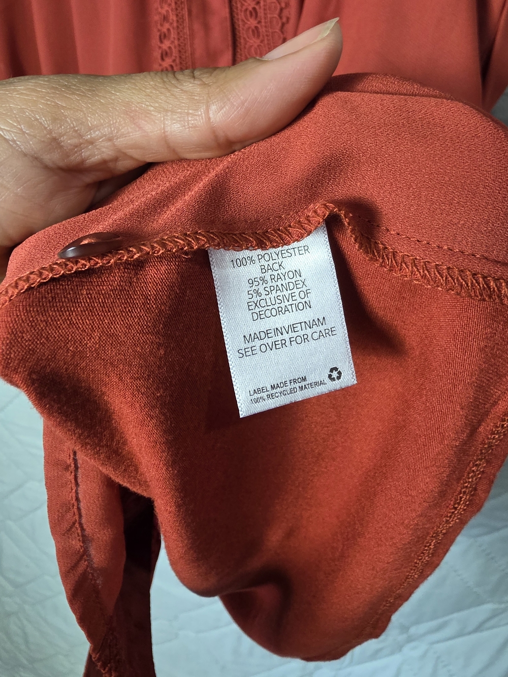 Fortune + Ivy Coral Button Front Short Sleeve Blouse Sz 1X - Picture 7 of 7
